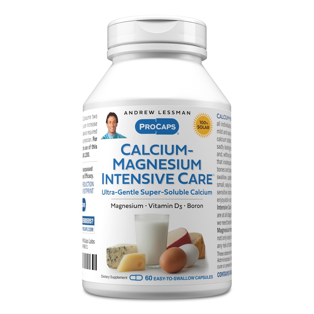 ANDREW LESSMAN Calcium Magnesium Intensive Care 60 Capsules - Bone and Skeleton Health Estinals. Mudah untuk Swallow Kapsules, Super Soluble Fine Powder. Lembut Bahkan Perut Yang Paling Sensitif