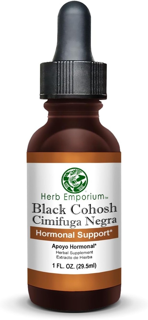 Herb Emporium Black Cohosh Root Extract 1 fm. oz. (29.5 ml) Herbal Supplement Hormonal Dukungan (Paket 1)