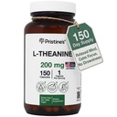PRISTINE 'S L Theanine 200mg Suplemen Kapsul - Pihak Ke-3 Diuji Non GMO -150 Hari Supply - Relaxation & Sleep Quality Dukungan Kasules - Vegan, Fasilitas CGMP & Gluten Free Glass Botles