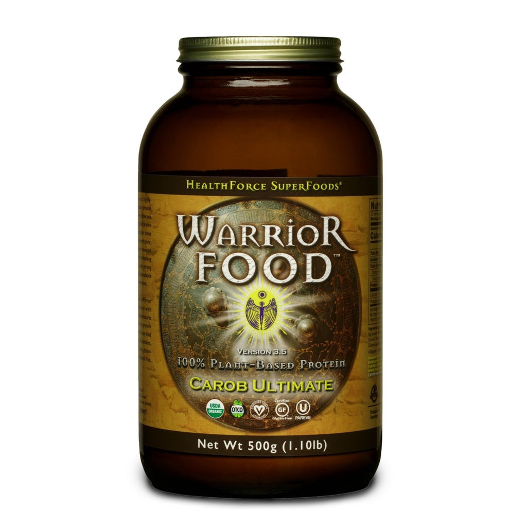 HEALTHFORCE SUPERFoods Warrior Food Protien Powder - Carob Flavor - 500 Grams