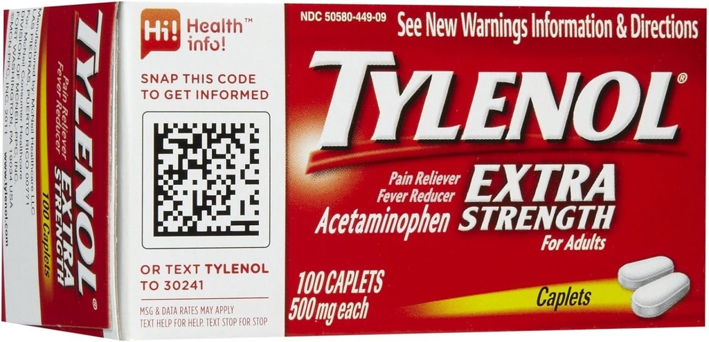 Tylenol Extra Strength Reliever Reducer & Fever Reducer Caplets- 100 Count
