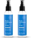 Spray Minyak Magnesium murni - 4oz (2 Pack) Tingkat Organik USP, Semprotan Magnesium Topical untuk Kaki, Krisis Kaki, Perberat Manajemen, Aceite de Magnesio, Garam Alam & Minetas Kuno - Dibuat di Amerika Serikat