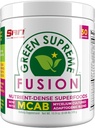 Fusid Agung Hijau SAN Blend Antioksidan: Super Greens Smoothie Mix dengan Spirulina, Chlorella, Adaptogenic Jamur, 30 Hamba