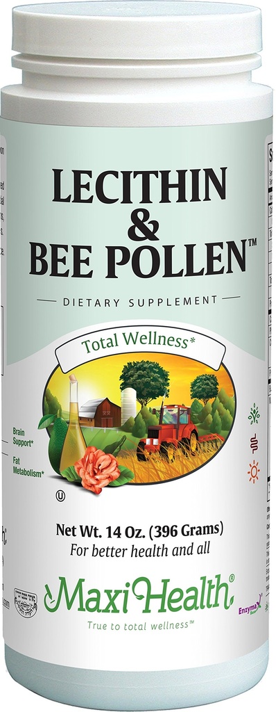 Lesit Kesehatan Maxi & Bee Pollen - Otak, Energi, dan Pembuangan Dukungan - 14 Bubuk Oz - Kosher