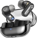 TozO Crystal Pods Hybrid Active Noise Cancelling Wireless Earbuds, 10mm Driver Deep Bass Stereo Sound, 4 Mics Smart ENC AI Calls, 32 EQ via App, Bluetooth 5.4 Headphone, Crystal Case Design