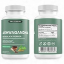 Nature 's Smell Organic Ashwagandha Suplemen dengan Black Pepper Extract - 1300mg Pure Ashwagandha Extract - Dukungan Energi - Non-GMO, Gluten- Free, Vegan - 60 Capsules