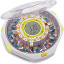 LiveFine Bluetooth Auto Pill Dispenser, 28- Day Capacity, Sound & Light Alerts, Key Lock, LCD & Easy Setup pada The LiveFine App untuk Prescriptions, Medications, Vitamin & Suplemen - Clear Liid