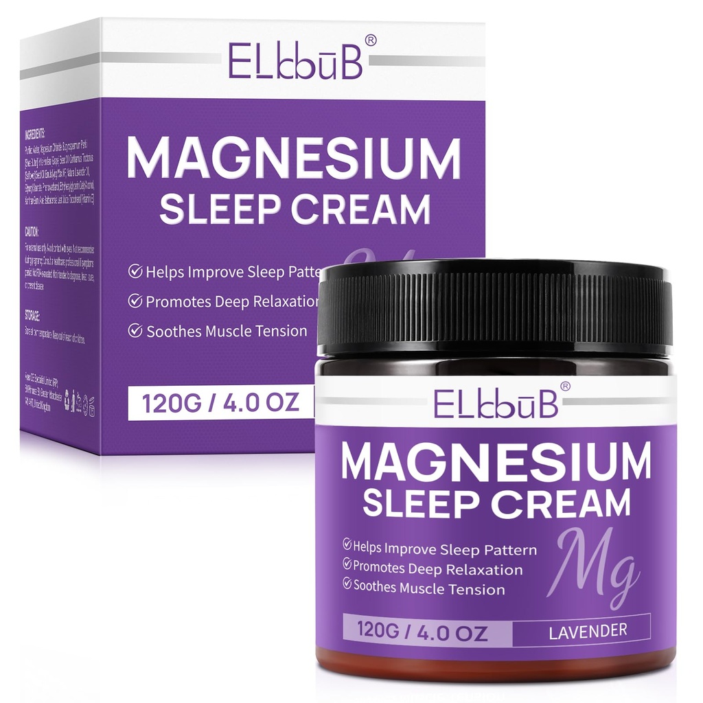 Magnesium Cream for Sleep - Enriched with Almond Oil, Lavender, and Vitamin E for Deep Relaxation