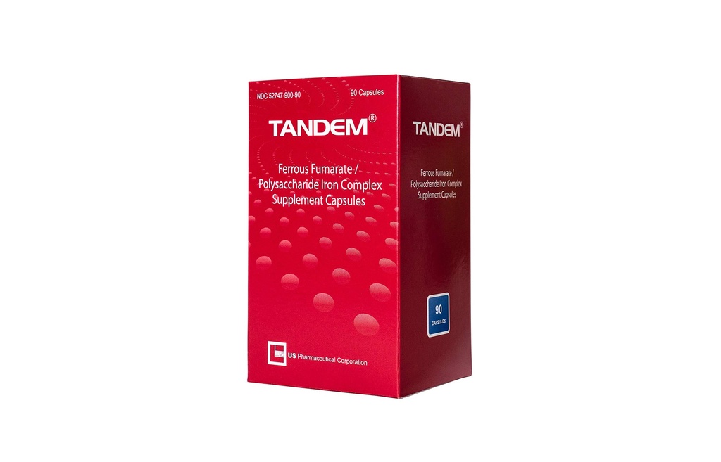 Tandem- 106 mg Elemental Iron- Mudah untuk Swalow- Tinggi Tolerability -Odorless & Tasteless