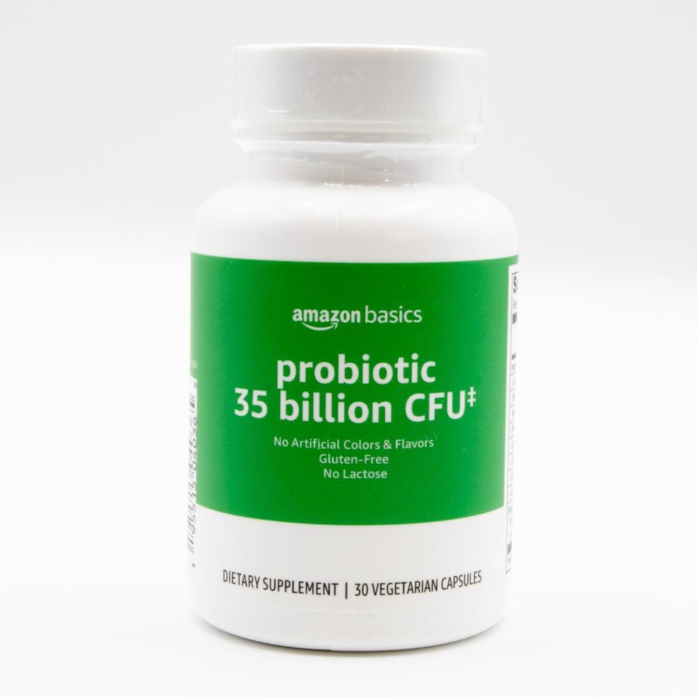 Basics Probiotic 35 Billion CFU, 8 Strain Probiotic dengan Prebiotic Blend, Pasokan Dibuffic Healthy, 30 Vegetarian Capsules, 1 Pasokan Bulan (sebelumnya Solimo)