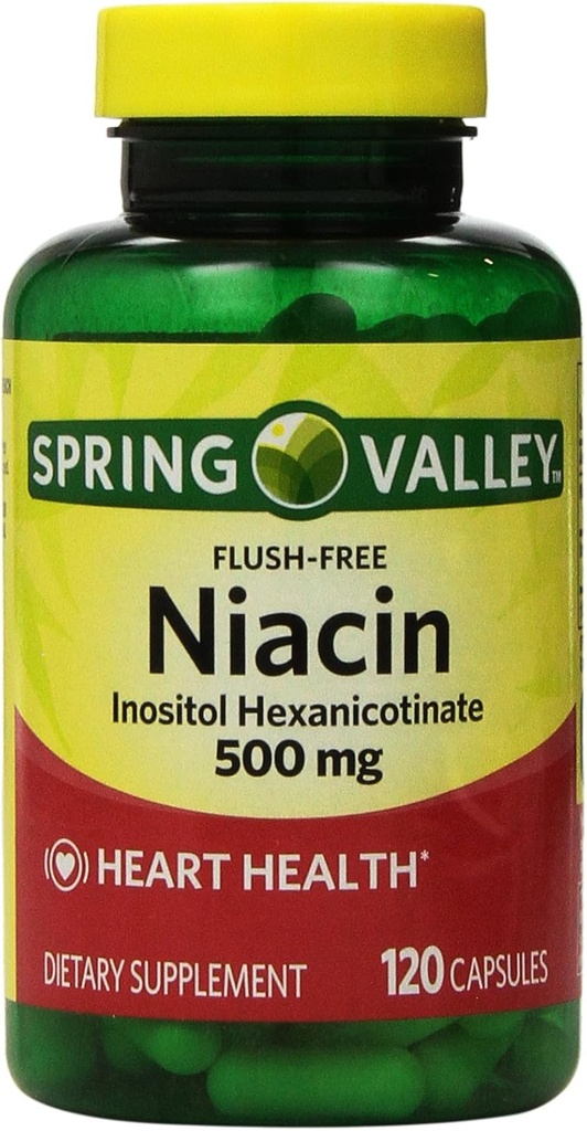 Spring Valley - Flush Free Niasin (B-3) 500 mg, 240 Capsules (2 Botol 120)