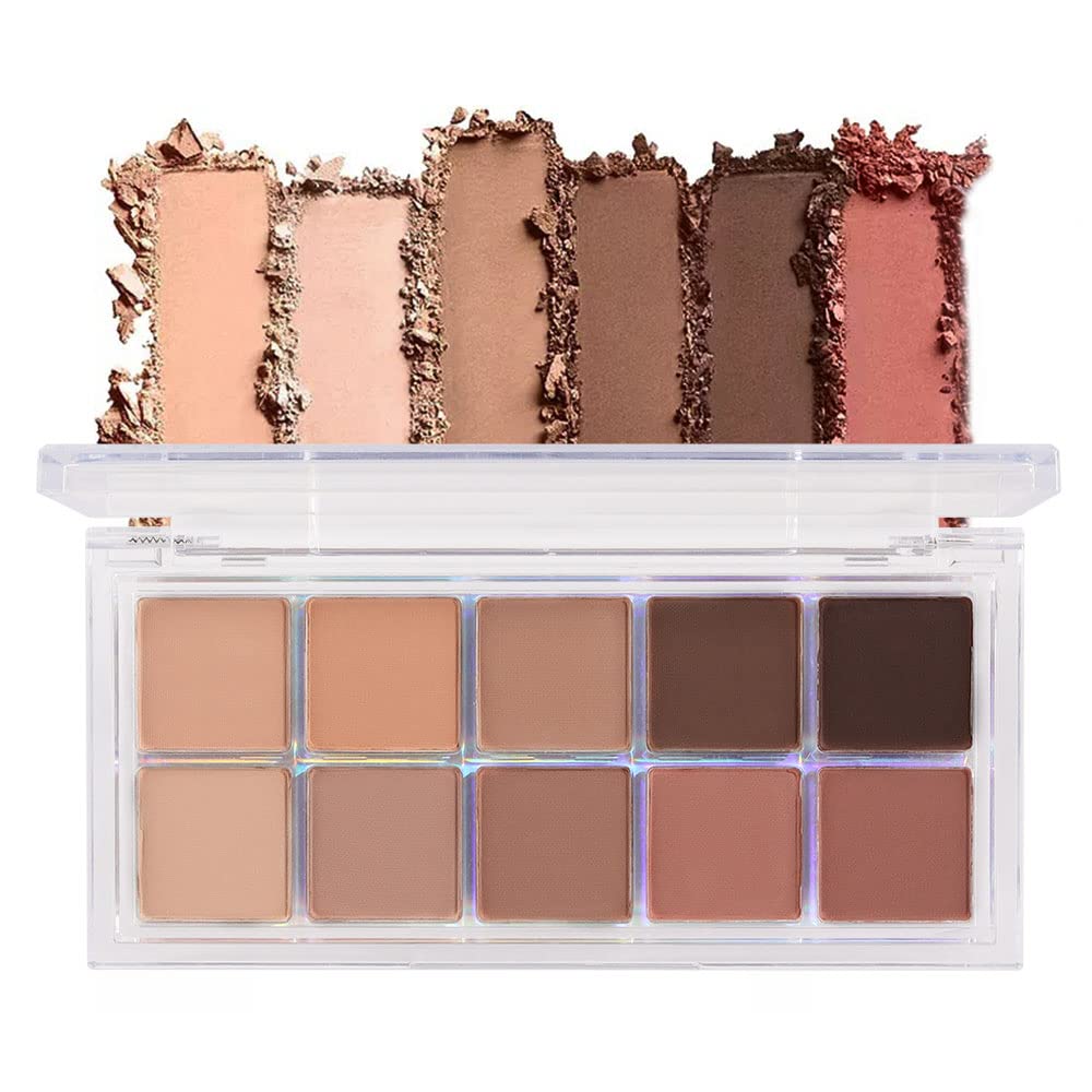 BINGBRUSH 10 Warna Brown Eyeshadow Pallet, Hangat Bertanggal Tinggi Berseri-seri Matte Eyeshadow, Alami Netral Esoleshadow Ultimate Makeup Palet, Vibrant Make Up Pallets Kit