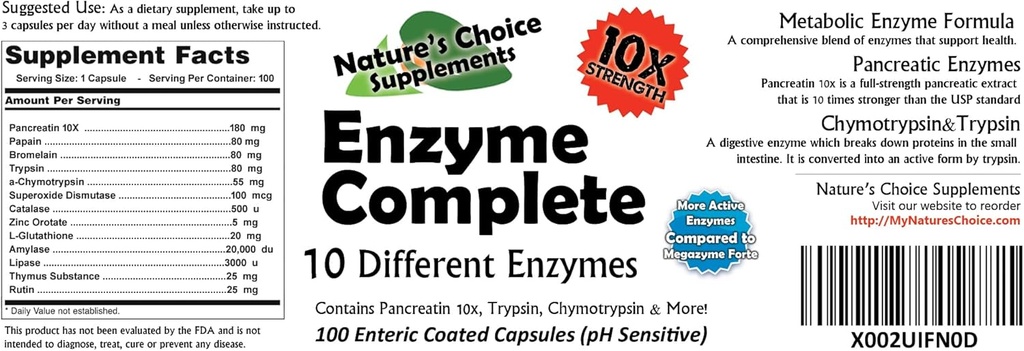 Enzyme Lengkap dengan Chymotrypsin, trypsin & More