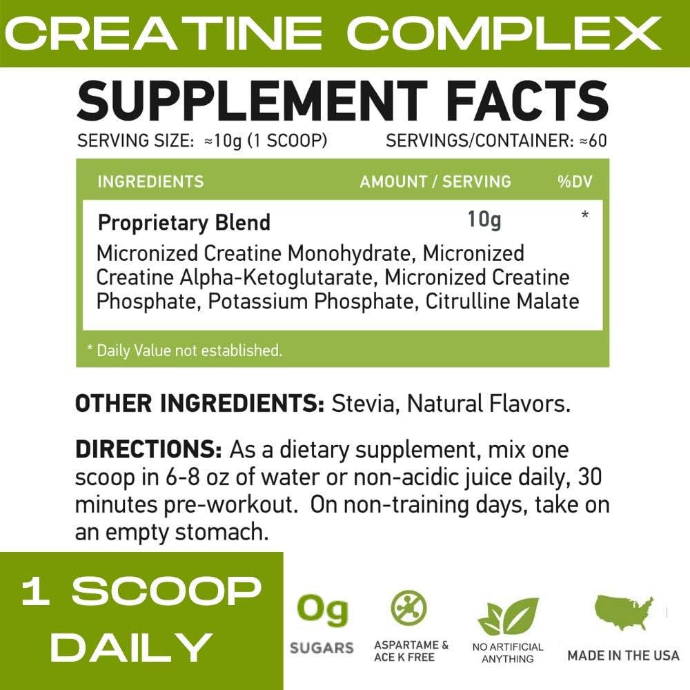 FL Muscle Creatine 124; 3 Forms dari Micronized Creatine 124; 10g Pulpy 124; 0 Sugar 14; Dipermanis dengan Stevi 124; All- Natural 124; 60 Servings (Natural)