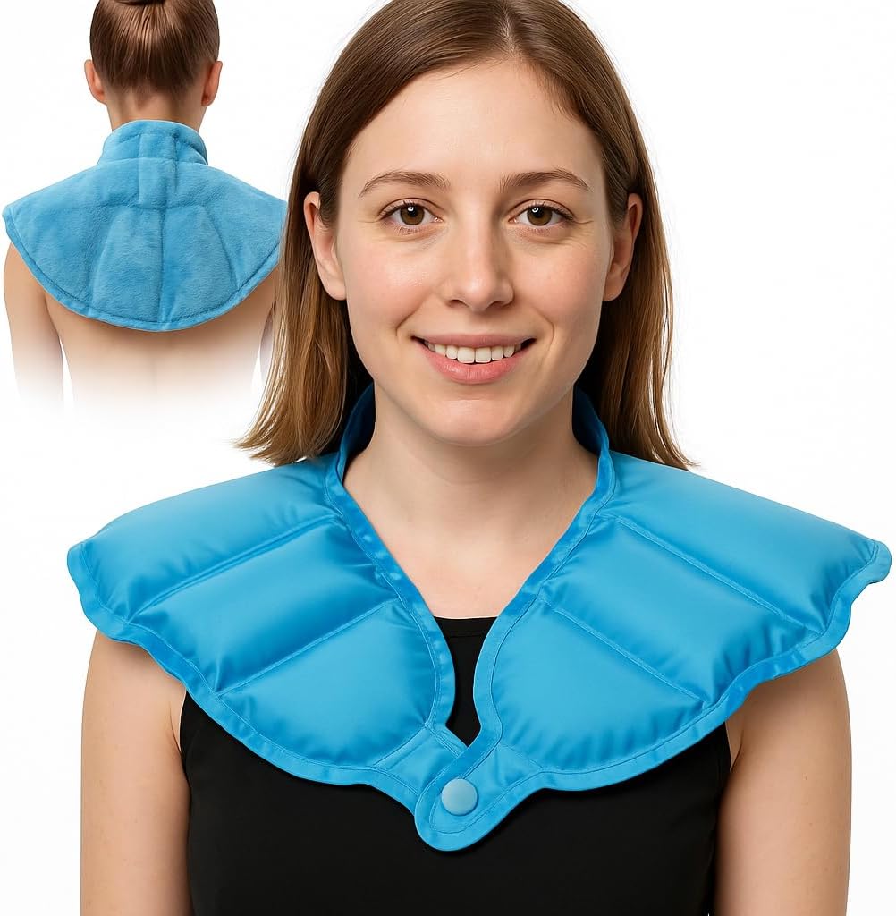 Ice Pack untuk Neck and Shoulders Upper Back Pain Relief, Large Gel Neck Ice Pack Close, Terapi Kompress Hot Recate for Rotator Cuff Injury, Swelling, Muscle Relaxing and SoOthing