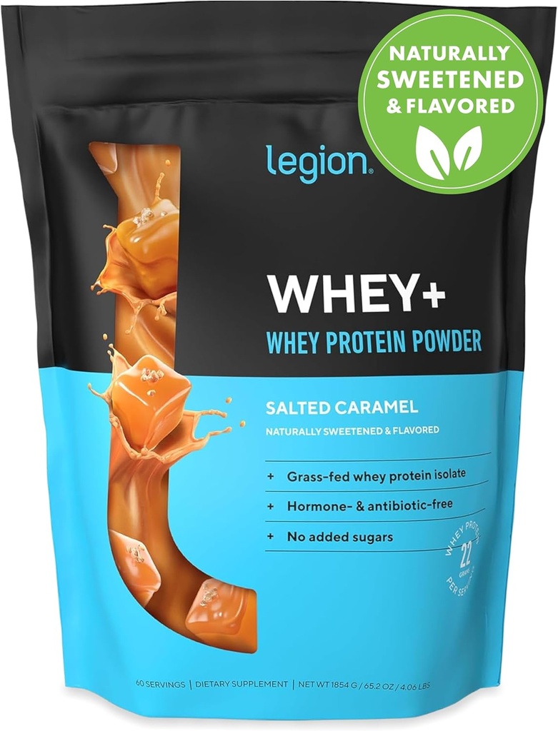 LEGION Whey + Protein whhey Isolate from Grass Fed Cows - Whoy Protein Isolate Powder Low Calorie, Non-GMO, Sugar Free, Laktosa dan Gluten Free, All Natural Protein Powder for Men & Women (60 Sermer)