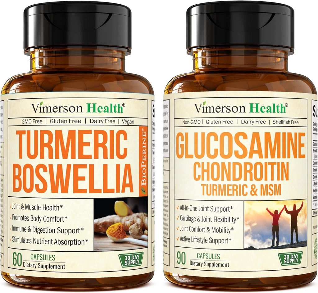Suplemen Curcumin Turmeric dengan Ekstrak Serrata dan Glucosamin Chondroitin MSM dan Suplemen Turmeric