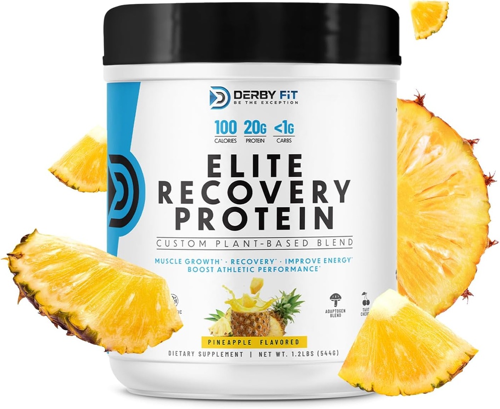 Derby Fit Recovery Protein Clean, Low Carb Recovery Protein Powder for Women & Men - Gluten Free, Vegan, Dairy Free, Pineapple Delight - 20 Servings (Paket 1)