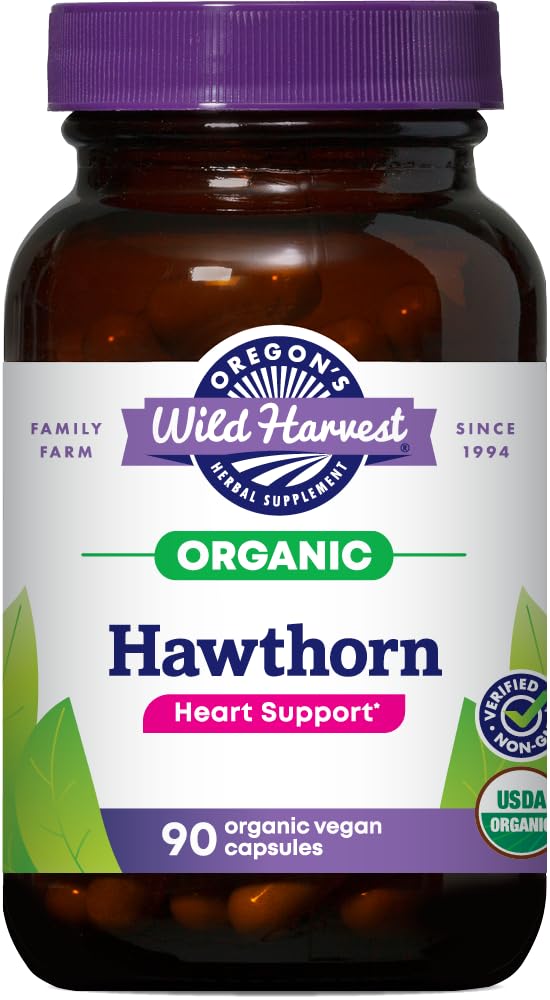 Rompi Liar Oregon, Certified Organic Hawthorn Capsules for Natural Health, 1200 MGS, 90 Count