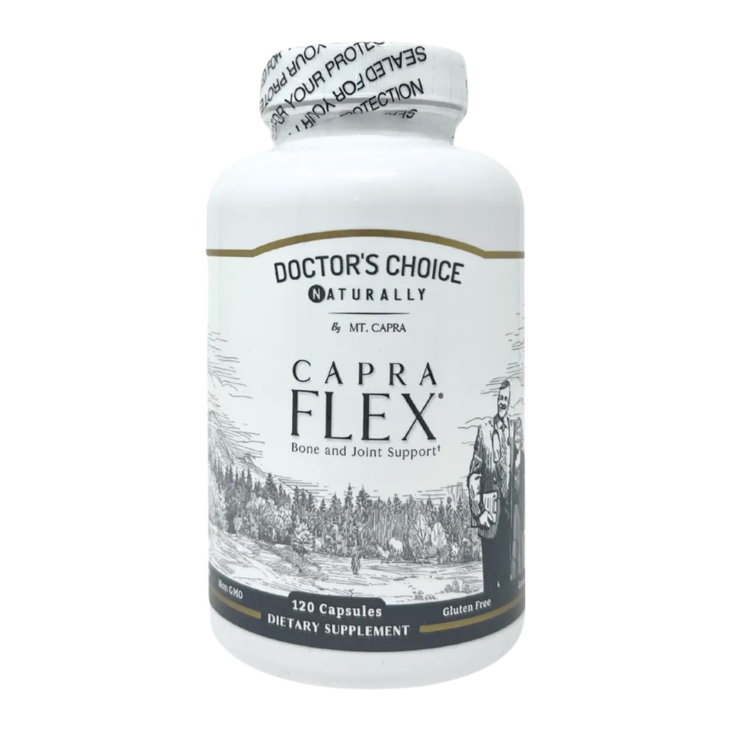 CapraFlex oleh Gunung Capra 124; Bone dan Bersama Dukungan Tambahan dengan Chicken Collagen, Acid Hyaluronic, Turmeric, dan Herbs untuk Vitalitas Gabungan 124; 30 Pelayan - 120 Kapsul