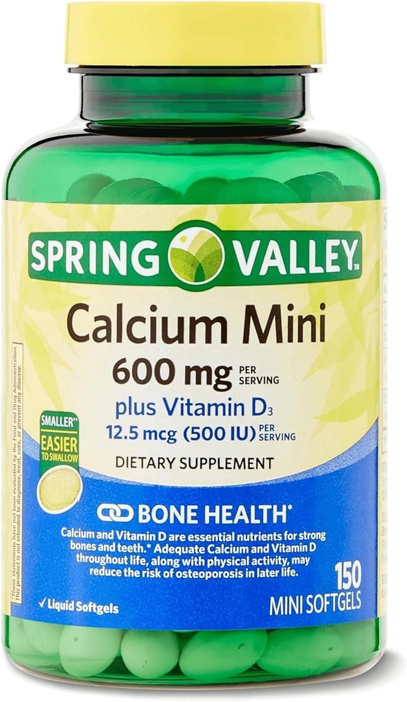 Spring Valley Calcium Plus Vitamin D3 150 Mini Softgels:
