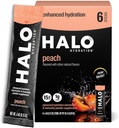 Halo Hidration Electrolyte Powder Packet - Peach - 6 Servings (5g Everyone) - Amoranic Hidration Drink with Low Sugar + Estibe Vitamin + Minevenan - Vegan