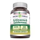 Menakjubkan Formulas Echinacea dengan Goldenseal Suplemen 12450 Mg 124; Veggie Capsules 124; Non-GMO 124; Gluten Free 124; Dibuat di USA (1 Pack, 250 Count)