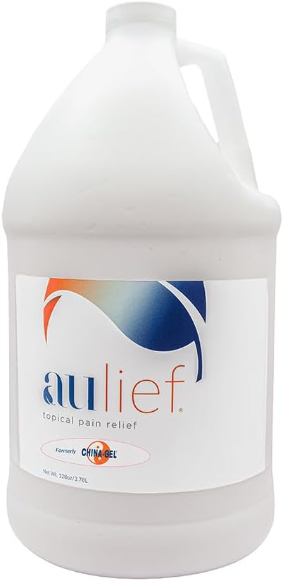 China- Gel Aulief Pain Relief Cream Arthritis & Muscle Gosok untuk Sore Muscles & Joint Pain, Neck, Knee & Back Aches, Premium Dye- Free White Topical Gel, 128 oz Bottle