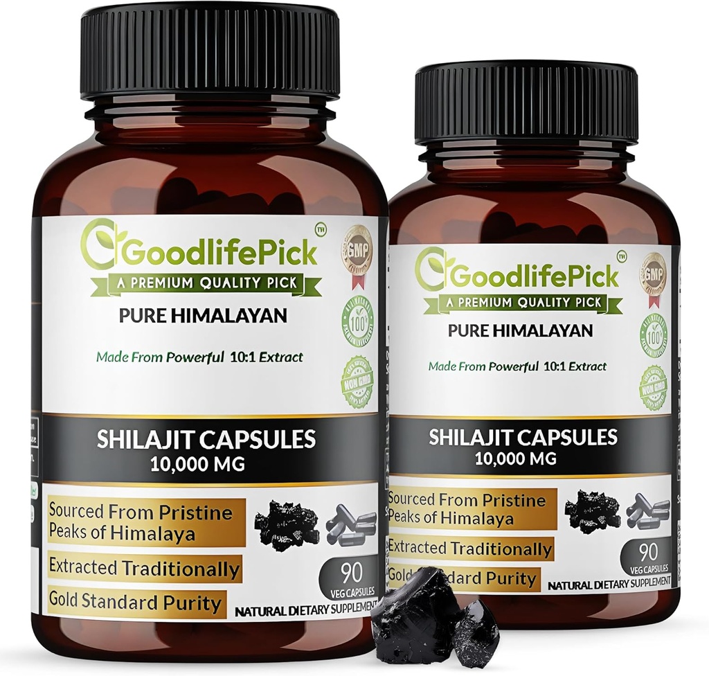 Premium Himalaya Shilajit Capsules dari PowerShilajit Rich di Trace Mineral & Fulvic Acid High Ality Sourcing. Diekstrak secara tradisional AllNatural NonGMO No Stearate No Rice Flour (Paket 2)