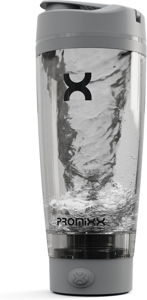 ProxmixPRO Shaker Bottle edisi baru - Dapat diisi ulang, kuat untuk Smooth Protein Shakes - termasuk Penyimpanan Tambahan, BPA Bebas, Piala 20oz, Cool Gray
