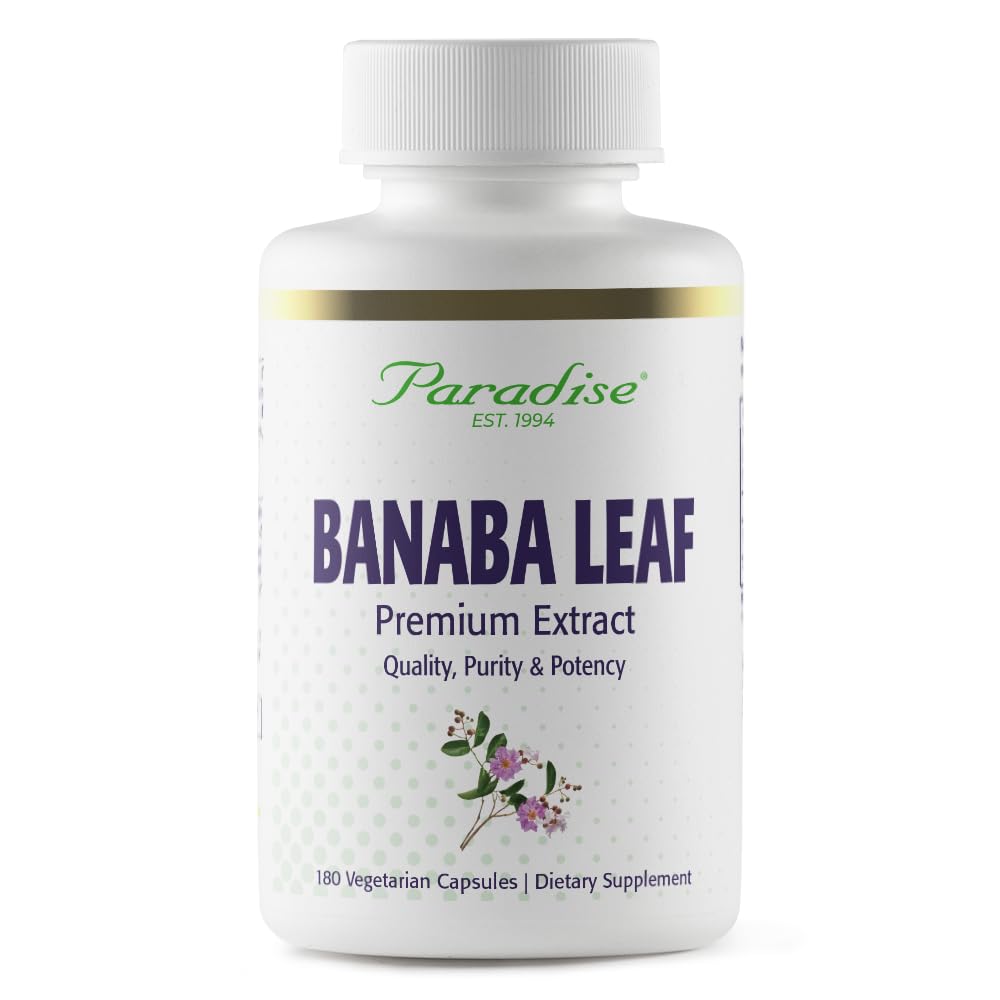 Paradise Herbs, Banaba Leaf, 12: 1 Ekstraksi konsentrasi, 250 mg, Vegan, Gluten- Bebas, Non- GMO, 180 Kapsul
