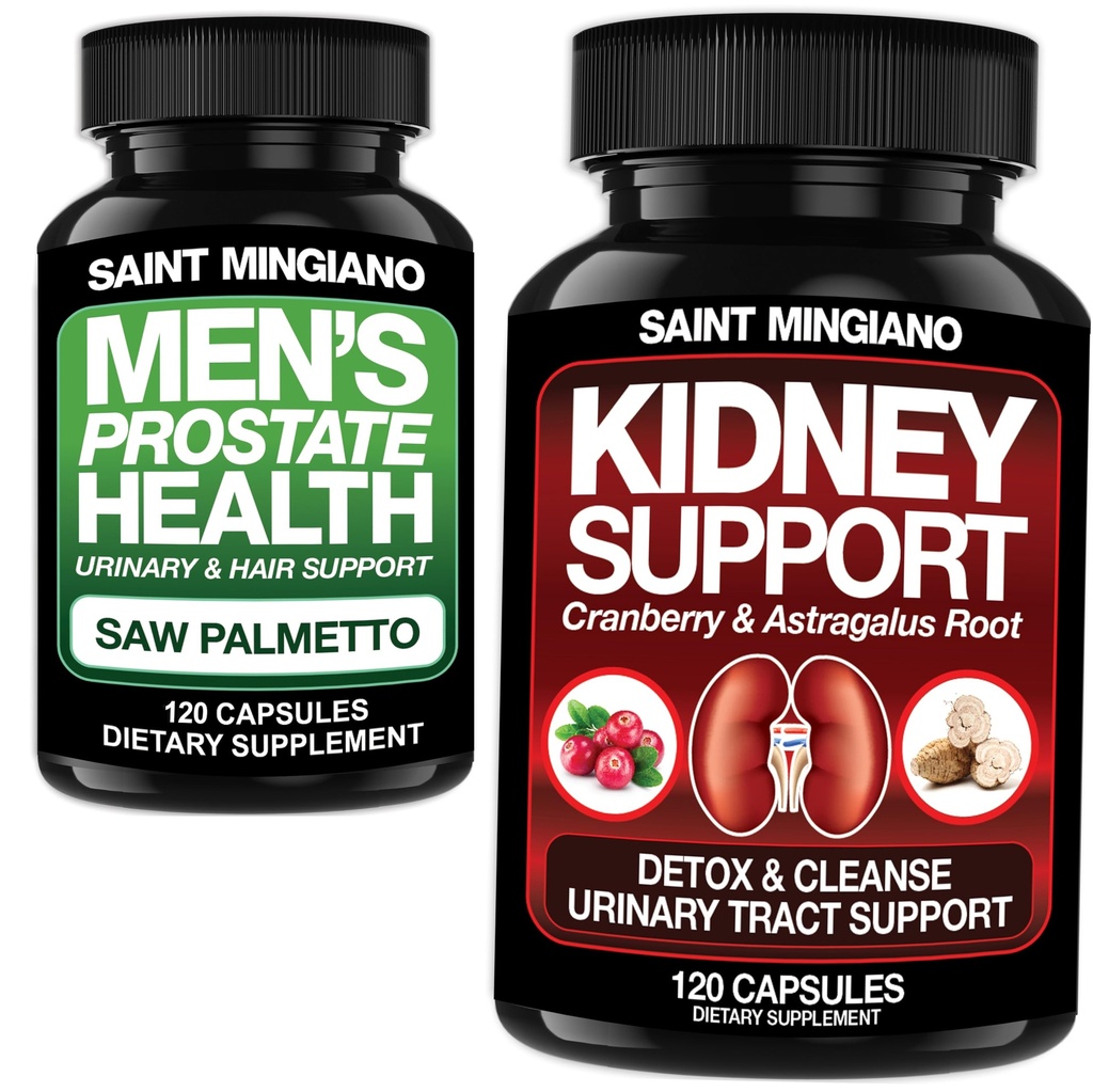 Dukungan Ginjal Detox & Repair 120 Kasuls - Bersama dengan-Men 's Prostate Health Advance Suplemen - 120 Kapsul