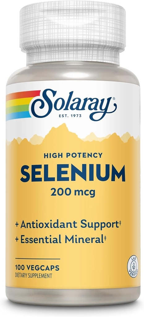 Solaray Selenium 200 Mcg Tinggi Potensi, 100 Ct