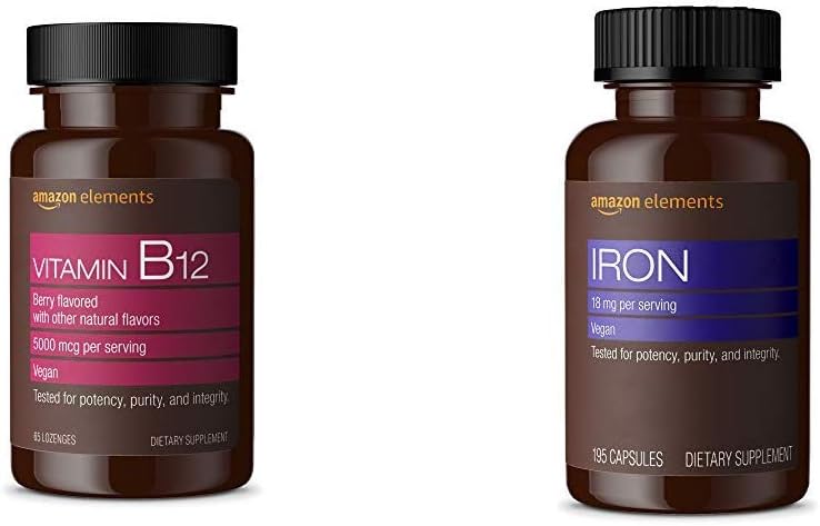 Elemen Vitamin B12 Methylcobalamin 5000 mcg Berry Flavored Lozenges dan Elemen Besi 18mg Capsules
