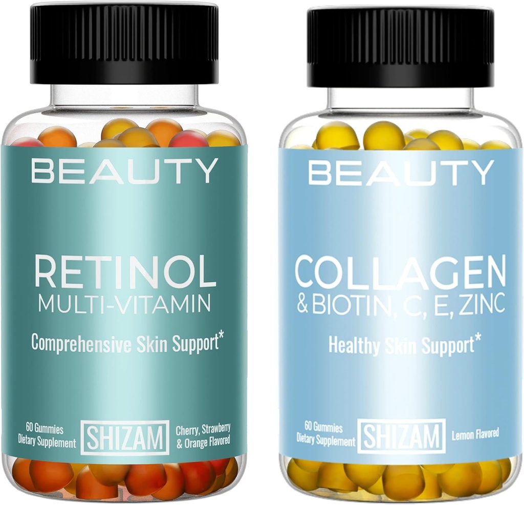 SHIZAM Retinol Multi- Vitamin & Collagen w Biotin Gummies in Combo