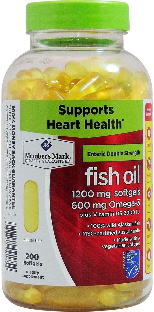 Mark Entertaic Double Strength Fish Oil 1200mg (200 softgels)