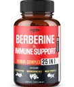 Premium Berberine Suplemen dengan Ceylon, Ashwagandha, Turmeric, Milk Thistle, Elderberry & Black Pepper - Pasokan Sistem Imunium, Kardiovaskular & Gastrointestinal - 60 Kapsul