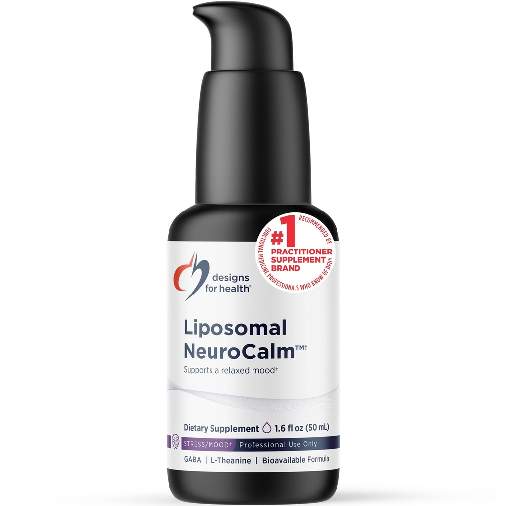 Design untuk Health Lipomal NeuroCalm - Cair GABA + L-Theanine untuk Mendukung Respon Stress Tenang + Sehat (25 Hamba / 1.7oz)