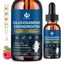 (2 Kemas) Glucosamin Chondroitin MSM Liquid Drops, Penyerangan Tinggi, Antioksidant, Imune, Dukungan Tulang, Sum Tambahan Pria & Women, Vegan, Sugar- Free, Raspberry Flavor, 1 Fl Oz