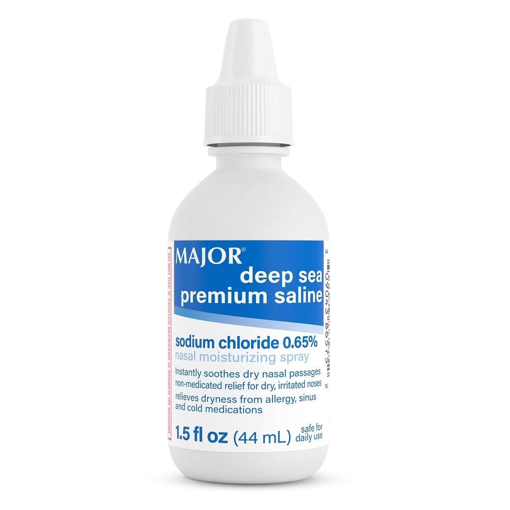 MAJOR Deep Sea Premium Saline - Nasal Moisturizing Spray for Dryness and Irritation Relief - Sodium Chloride 0.65% - 1.5 Fl (1 Pack)