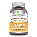 Amazing Formula Turmeric Curcumin with Bioperine Supplemen 12.4; 2250 Mg per Serving 14; Veggie Capsules 14; Non-GMO 124; Gluten- Free 124; Made in USA (1 Pack, 180 Count)