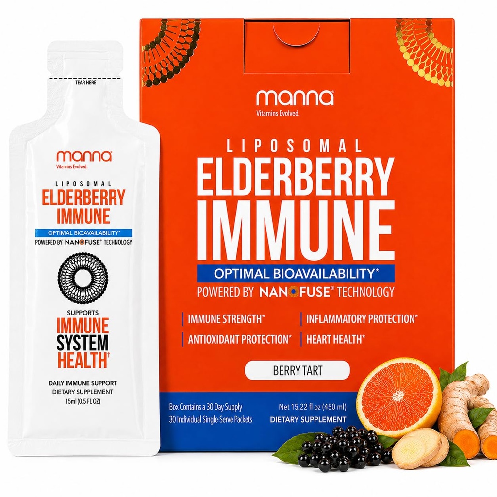 Manna Vitamin Evolusi Lipomal Elderberry Paket Imunitas, Vitamin C, D dll.