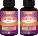 Resveratrol 600 mg, Trans- Resveratrol Supplement, Antioksidant Health Aging Support - 120 Capsules