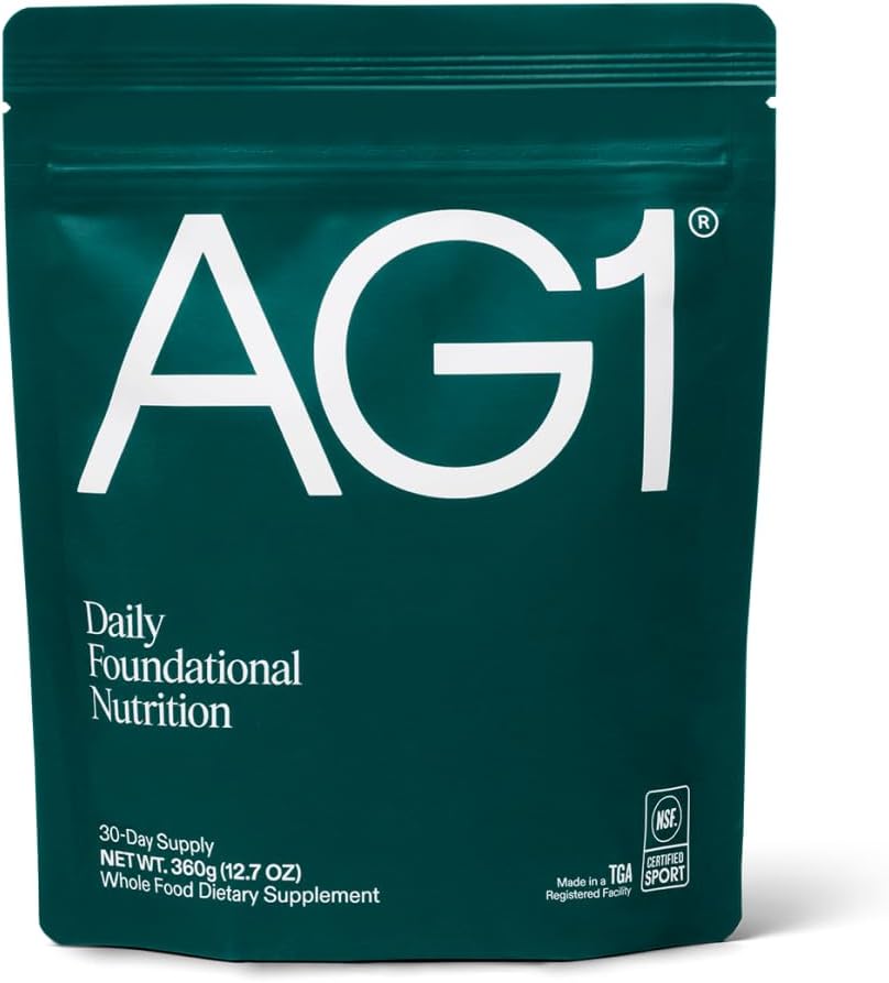 AG1 Greens Powder Refill Pouch - 75 Vitamin, Multivitamin & Probiotic 124; Gut Health Support 124; Vegan, Keto, Gluten Free 124; Athletic Greens Suplemen - Pouch Only, Klasik Formula