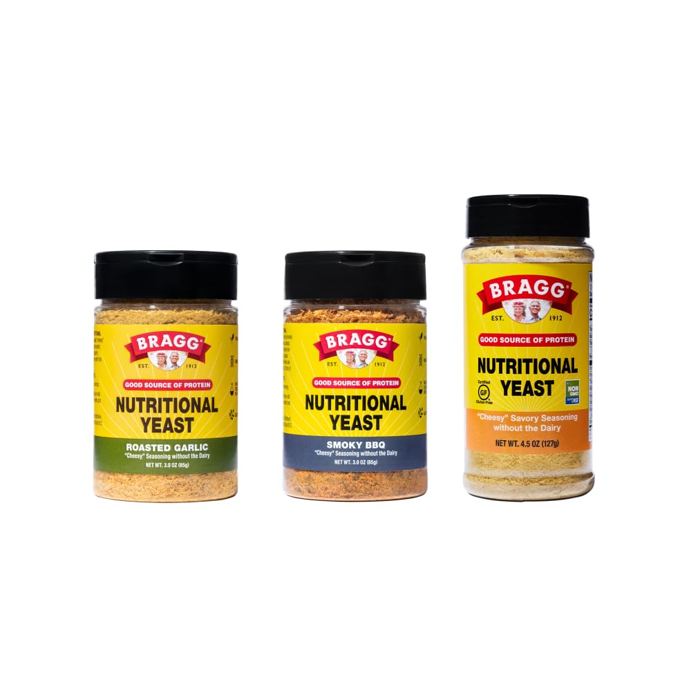 Bragg Premium Nutration Yeast Flakes - Dairy Free Seasoning - Vegan, Gluten Free - Good Source of Protein & Vitamin - Nutremis Savian Cheese Substment