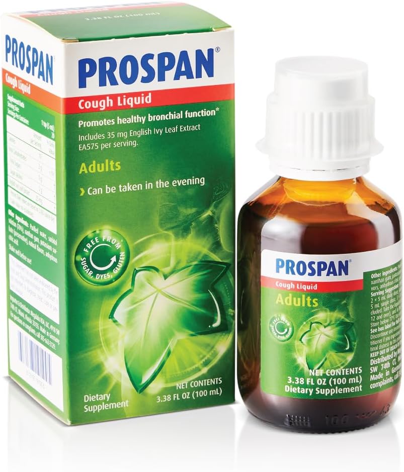 Prospian / Abrilar Cough Syrup + Mukus dengan Proprietary English Ivy Leaf Extract Ea575 untuk orang dewasa - Soothes Cough, Mucus Relief, No Added Sugar, Non-Drowsy, Alcohol- Free, Drug-Free - 100mL