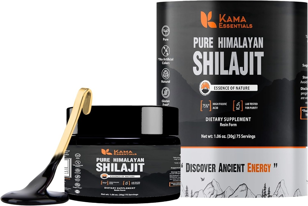 Himalaya Shilajit Resin - 75% Fulvic Acid, 85 + Mineal - Gold Grade Ayurvedic Suplemen Energi, Kekuatan & Wellness - Buruh - 30g Shilajit untuk Pria & Perempuan