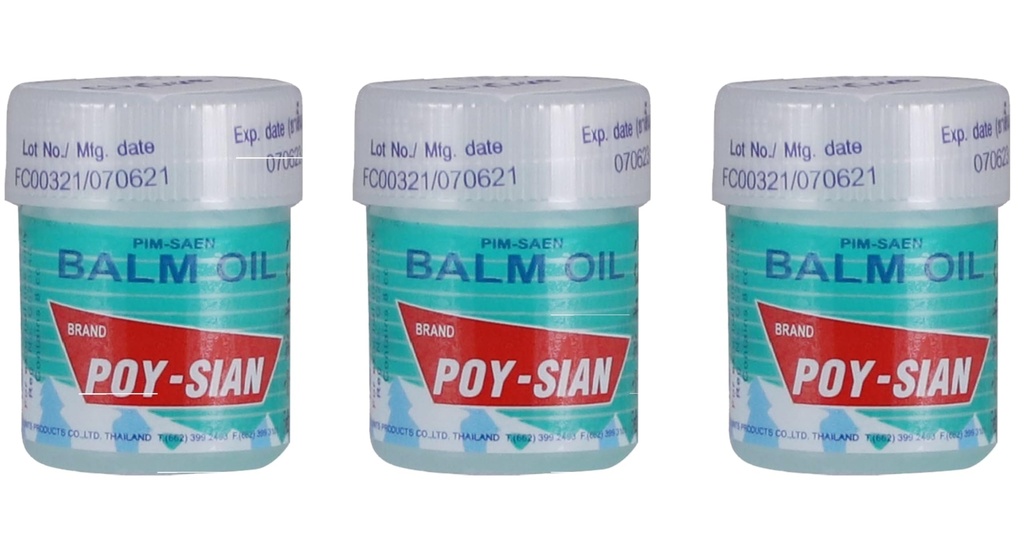 POY- SIAN Thai Pim- Saen Cotton Nasal Inhaler 8 ml (Paket 3)