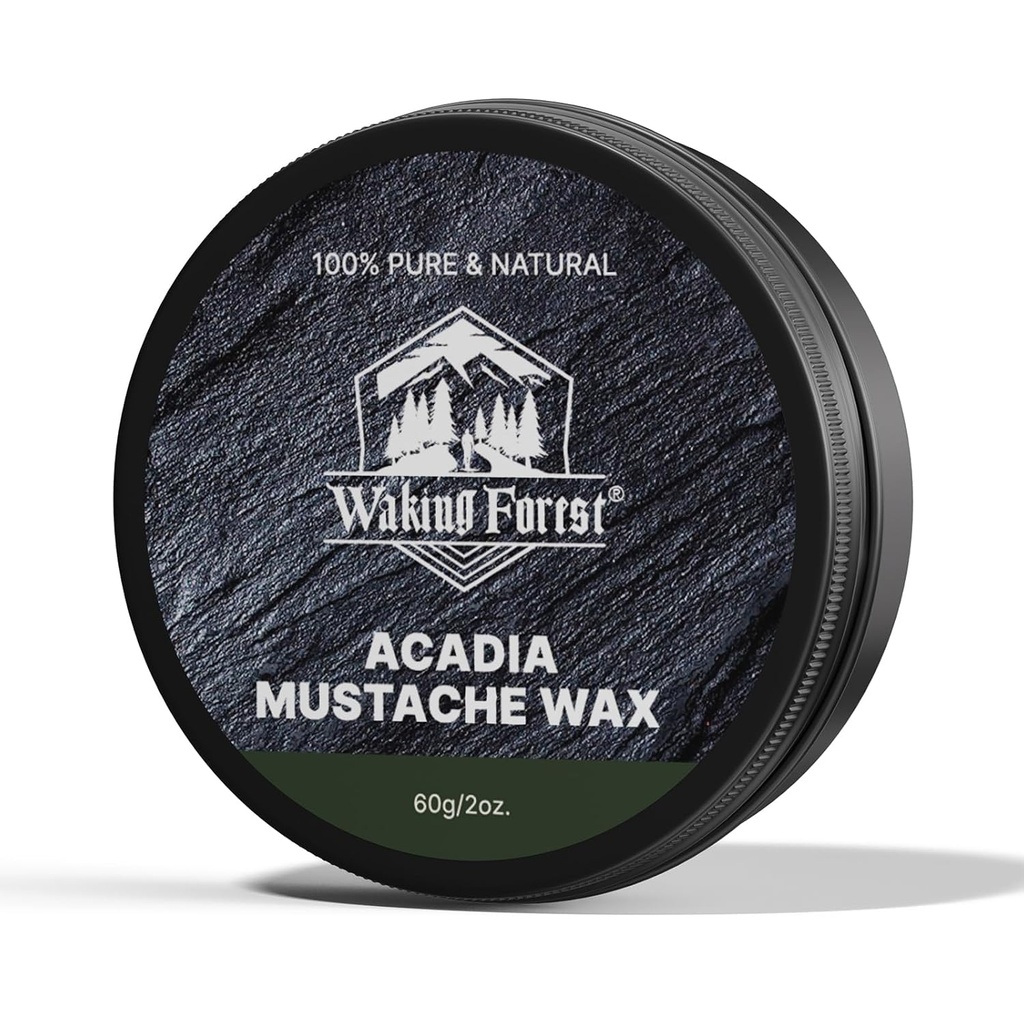 Waking Forest Mustache Wax for Men Strong moustache wax Train Tame & Style Sandalwood Wax for Men All Natural Ingreations 2oz, 1 Pack