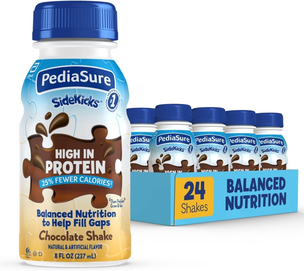 Pediasure Sidekicks Nutrection Drink, Chocolate, 8 fl oz, 24 Count.